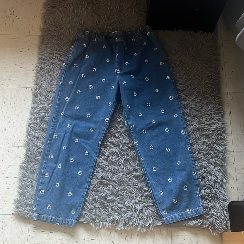 BDG Urban Outfitters dark wash smiley drawstring jeans, size L